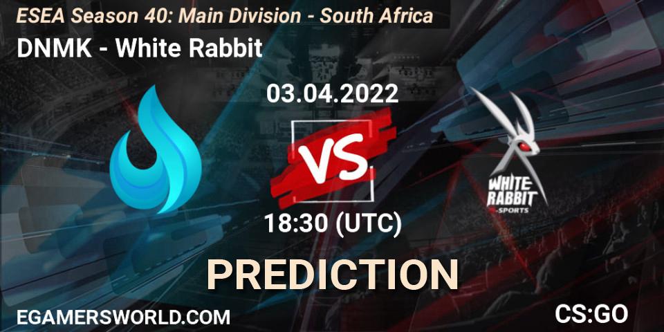 Prognose für das Spiel DNMK VS White Rabbit. 04.04.22. CS2 (CS:GO) - ESEA Season 40: Main Division - South Africa