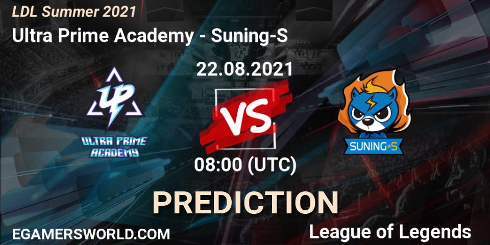 Prognose für das Spiel Ultra Prime Academy VS Suning-S. 22.08.21. LoL - LDL Summer 2021