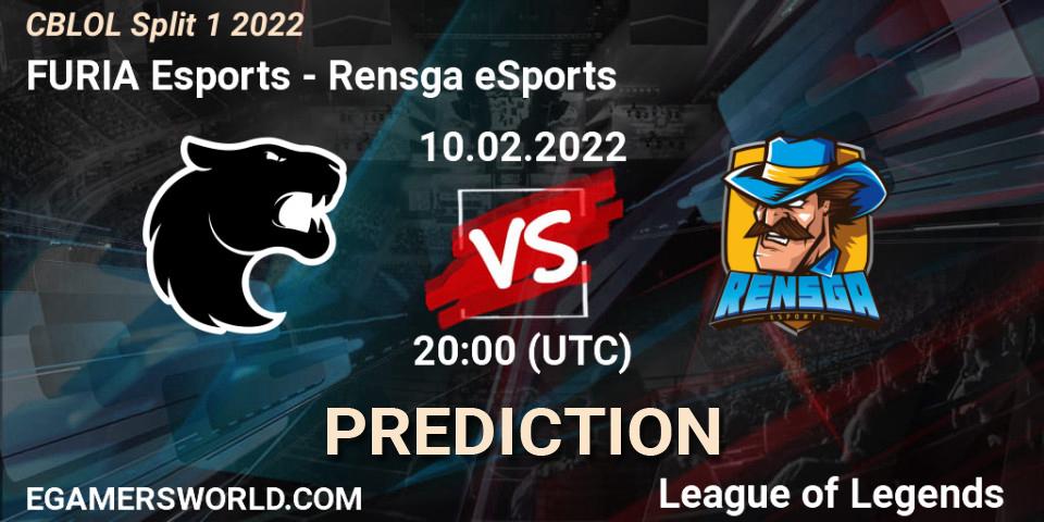 Prognose für das Spiel FURIA Esports VS Rensga eSports. 10.02.22. LoL - CBLOL Split 1 2022