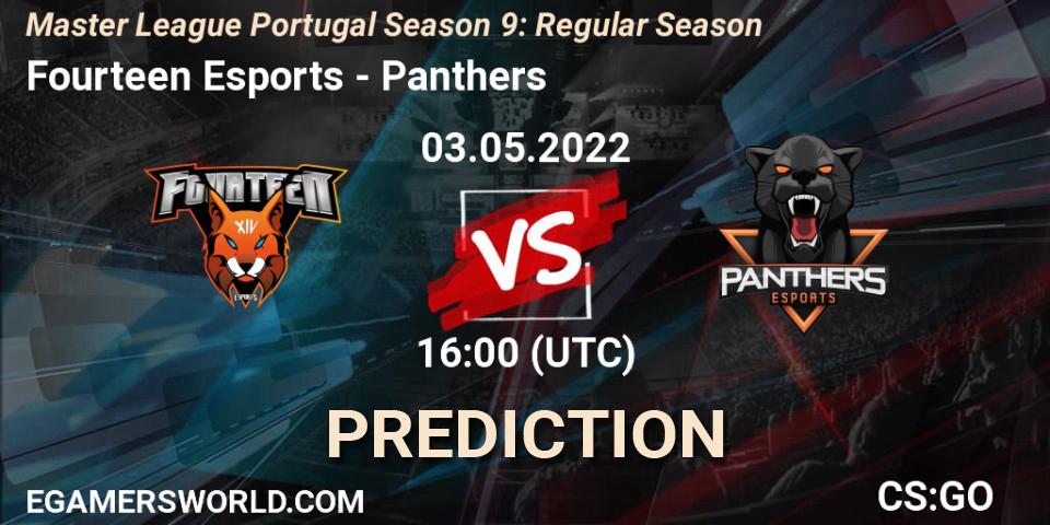 Prognose für das Spiel Fourteen Esports VS Panthers. 03.05.2022 at 16:00. Counter-Strike (CS2) - Master League Portugal Season 9: Regular Season