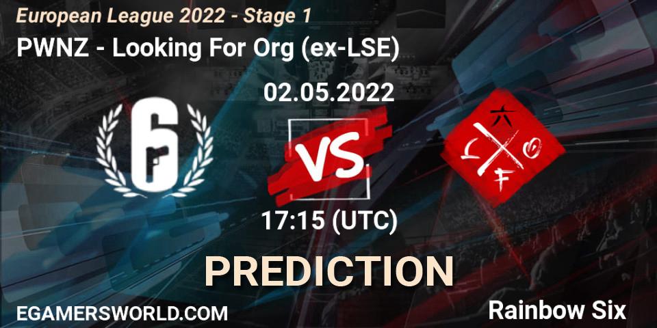 Prognose für das Spiel PWNZ VS Looking For Org (ex-LSE). 02.05.22. Rainbow Six - European League 2022 - Stage 1