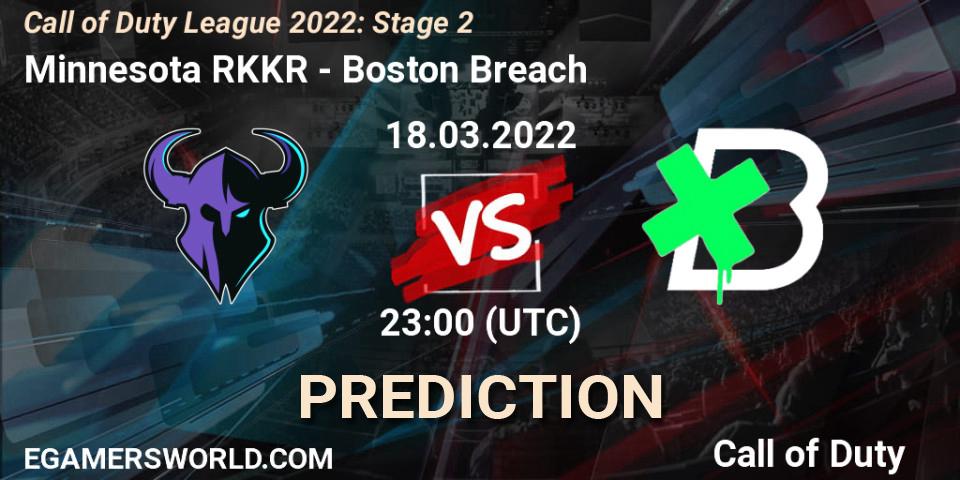 Prognose für das Spiel Minnesota RØKKR VS Boston Breach. 18.03.22. Call of Duty - Call of Duty League 2022: Stage 2