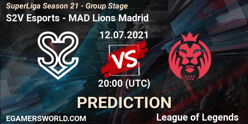 Prognose für das Spiel S2V Esports VS MAD Lions Madrid. 12.07.21. LoL - SuperLiga Season 21 - Group Stage 