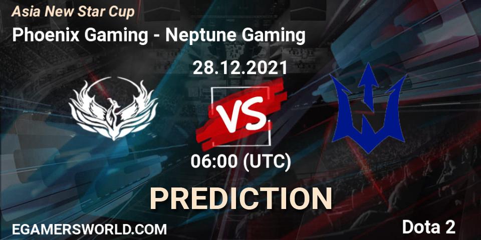 Prognose für das Spiel Phoenix Gaming VS Neptune Gaming. 28.12.2021 at 05:07. Dota 2 - Asia New Star Cup