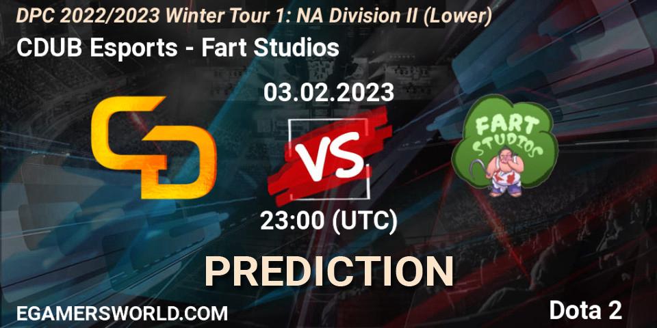Prognose für das Spiel CDUB Esports VS Fart Studios. 03.02.23. Dota 2 - DPC 2022/2023 Winter Tour 1: NA Division II (Lower)