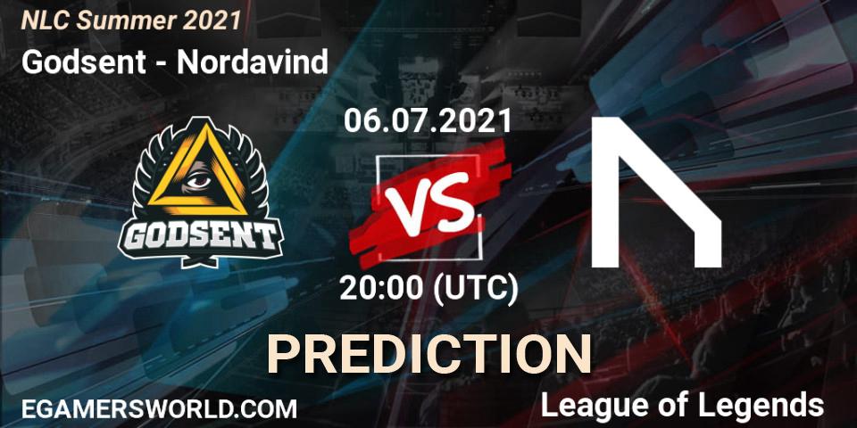 Prognose für das Spiel Godsent VS Nordavind. 06.07.21. LoL - NLC Summer 2021