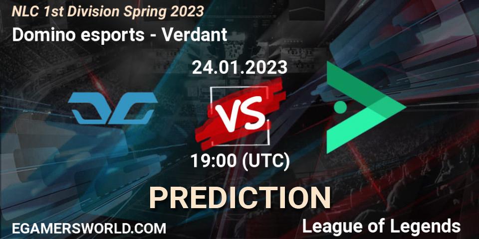 Prognose für das Spiel Domino esports VS Verdant. 24.01.23. LoL - NLC 1st Division Spring 2023