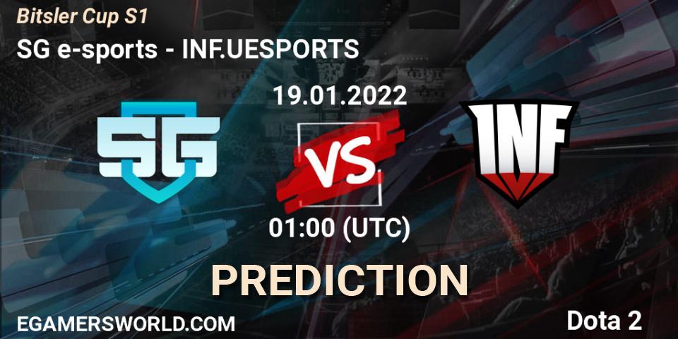 Prognose für das Spiel SG e-sports VS INF.UESPORTS. 19.01.22. Dota 2 - Bitsler Cup S1