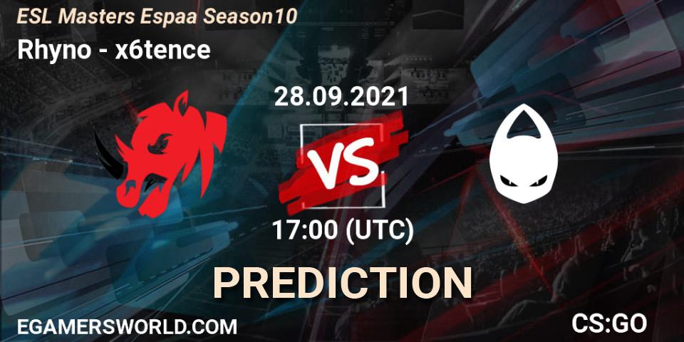 Prognose für das Spiel Rhyno VS x6tence. 28.09.21. CS2 (CS:GO) - ESL Masters Spain Season 10 Finals