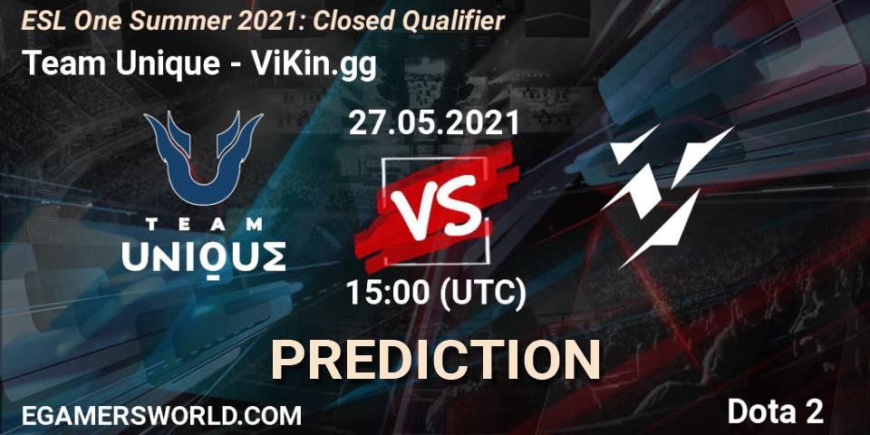 Prognose für das Spiel Team Unique VS ViKin.gg. 27.05.21. Dota 2 - ESL One Summer 2021: Closed Qualifier