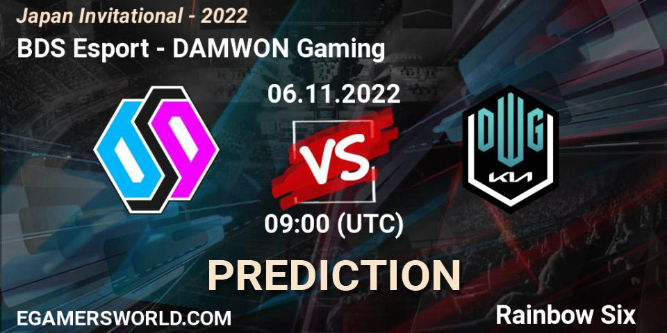 Prognose für das Spiel BDS Esport VS DAMWON Gaming. 06.11.2022 at 09:00. Rainbow Six - Japan Invitational - 2022