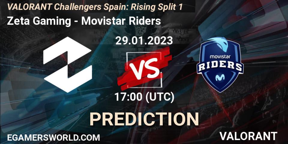 Prognose für das Spiel Zeta Gaming VS Movistar Riders. 29.01.23. VALORANT - VALORANT Challengers 2023 Spain: Rising Split 1