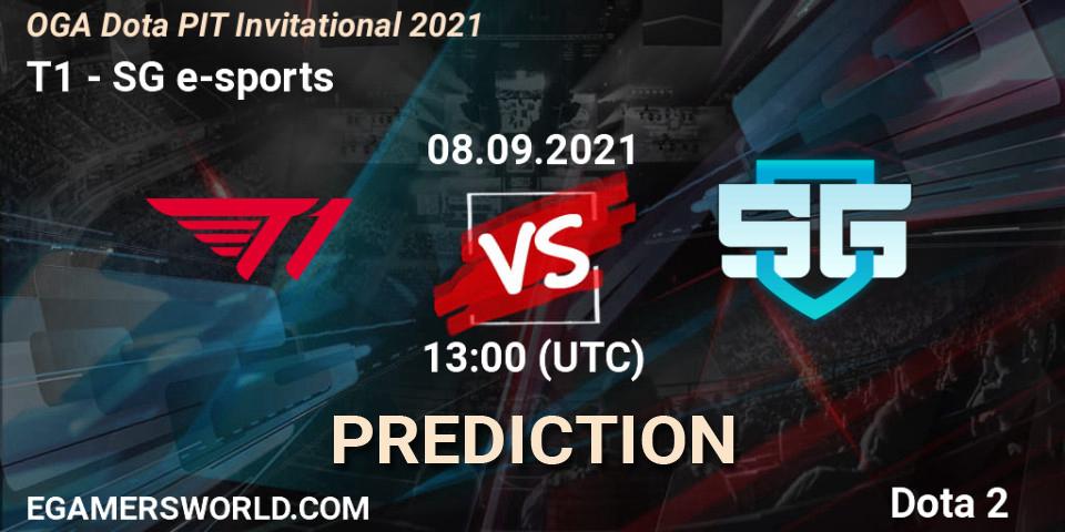 Prognose für das Spiel T1 VS SG e-sports. 08.09.21. Dota 2 - OGA Dota PIT Invitational 2021