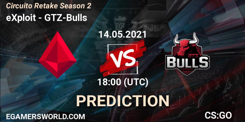 Prognose für das Spiel eXploit VS GTZ-Bulls. 14.05.21. CS2 (CS:GO) - Circuito Retake Season 2