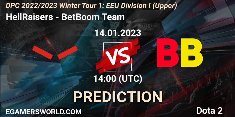 Prognose für das Spiel HellRaisers VS BetBoom Team. 14.01.23. Dota 2 - DPC 2022/2023 Winter Tour 1: EEU Division I (Upper)