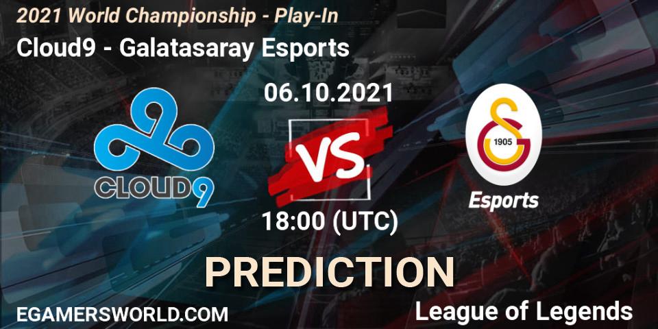 Prognose für das Spiel Cloud9 VS Galatasaray Esports. 06.10.2021 at 18:00. LoL - 2021 World Championship - Play-In
