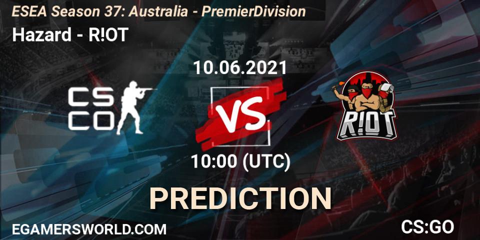 Prognose für das Spiel Hazard VS R!OT. 10.06.21. CS2 (CS:GO) - ESEA Season 37: Australia - Premier Division