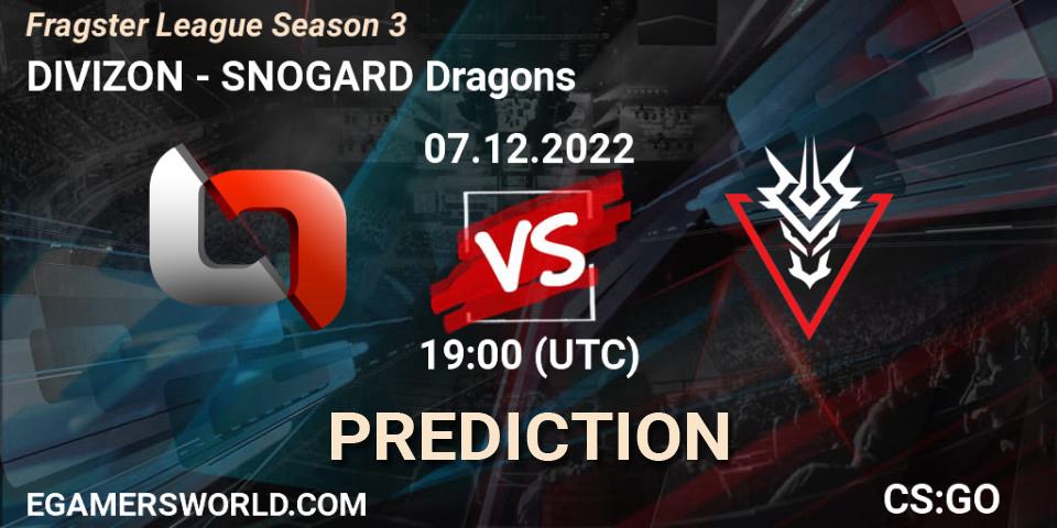 Prognose für das Spiel DIVIZON VS SNOGARD Dragons. 07.12.22. CS2 (CS:GO) - Fragster League Season 3