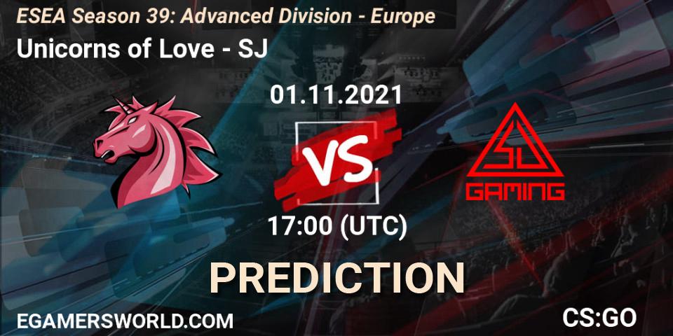 Prognose für das Spiel Unicorns of Love VS SJ. 01.11.21. CS2 (CS:GO) - ESEA Season 39: Advanced Division - Europe