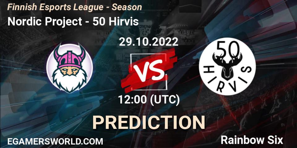 Prognose für das Spiel Nordic Project VS 50 Hirvis. 29.10.2022 at 14:00. Rainbow Six - Finnish Esports League - Season 