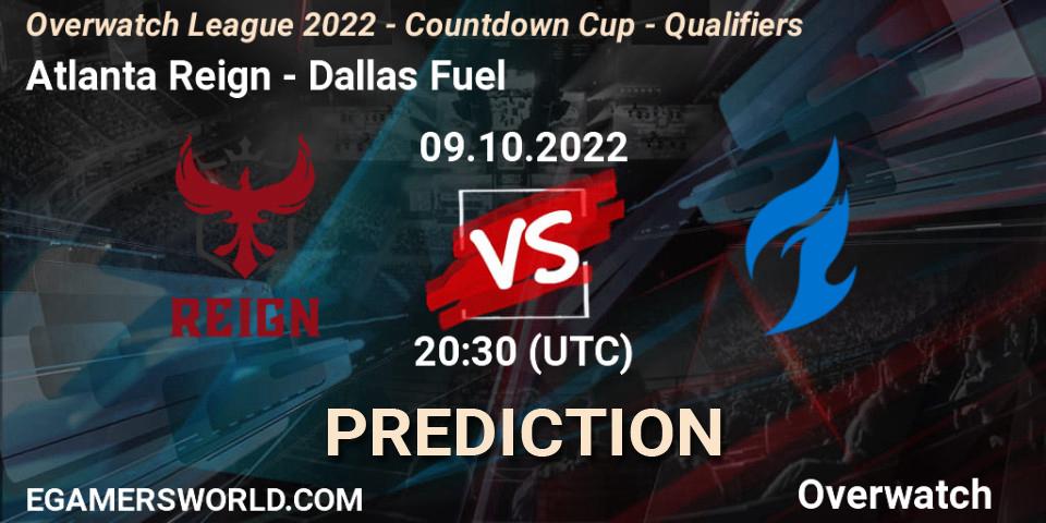 Prognose für das Spiel Atlanta Reign VS Dallas Fuel. 09.10.22. Overwatch - Overwatch League 2022 - Countdown Cup - Qualifiers