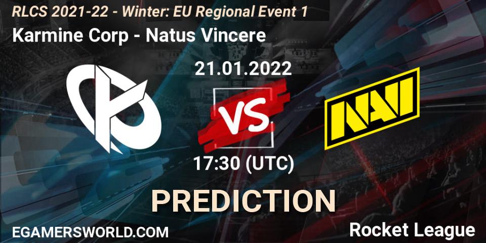 Prognose für das Spiel Karmine Corp VS Natus Vincere. 21.01.2022 at 17:30. Rocket League - RLCS 2021-22 - Winter: EU Regional Event 1