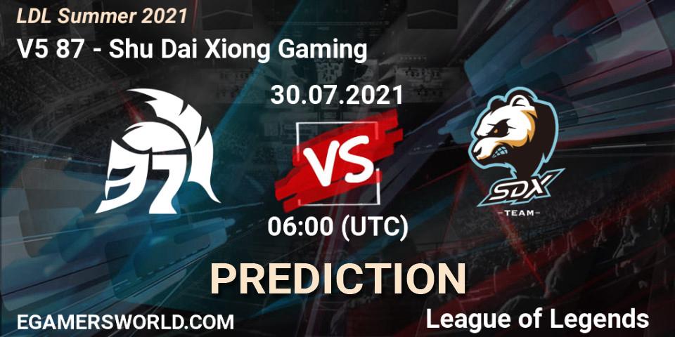 Prognose für das Spiel V5 87 VS Shu Dai Xiong Gaming. 31.07.21. LoL - LDL Summer 2021