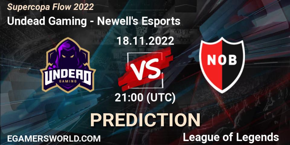 Prognose für das Spiel Undead Gaming VS Newell's Esports. 18.11.22. LoL - Supercopa Flow 2022