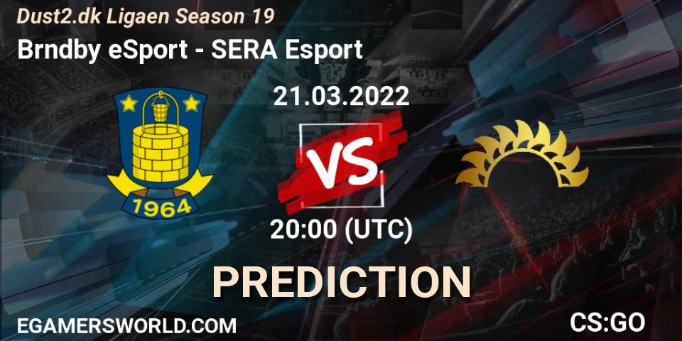 Prognose für das Spiel Brøndby eSport VS SERA Esport. 21.03.2022 at 20:00. Counter-Strike (CS2) - Dust2.dk Ligaen Season 19