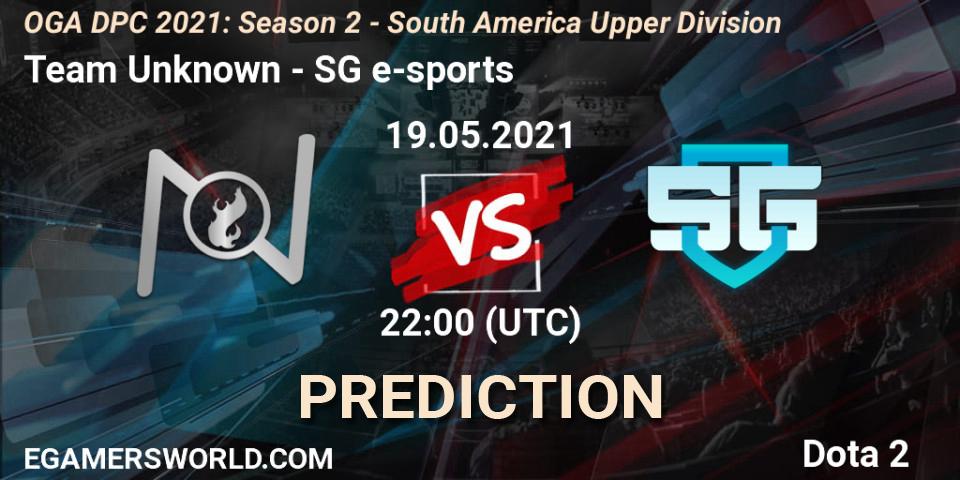 Prognose für das Spiel Team Unknown VS SG e-sports. 19.05.21. Dota 2 - OGA DPC 2021: Season 2 - South America Upper Division