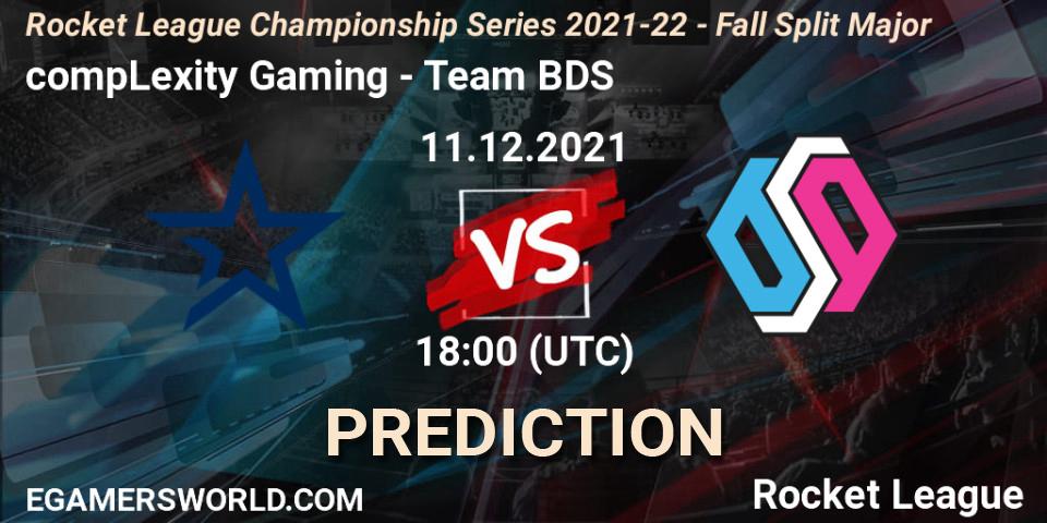 Prognose für das Spiel compLexity Gaming VS Team BDS. 11.12.21. Rocket League - RLCS 2021-22 - Fall Split Major