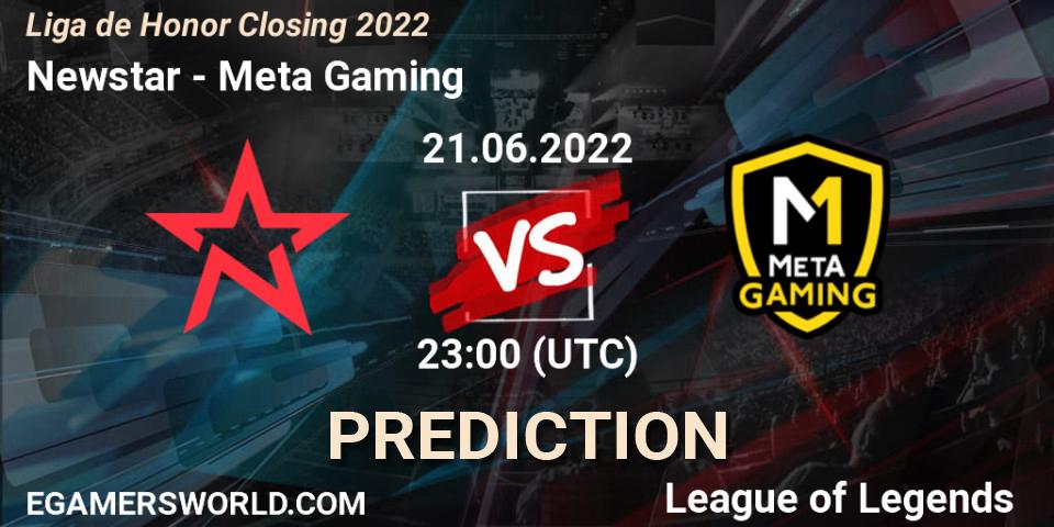 Prognose für das Spiel Newstar VS Meta Gaming. 21.06.2022 at 23:00. LoL - Liga de Honor Closing 2022