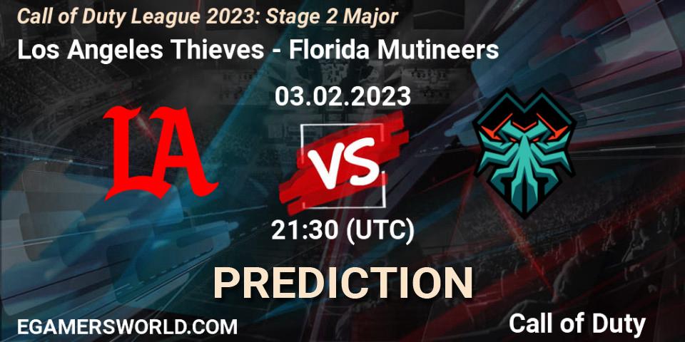 Prognose für das Spiel Los Angeles Thieves VS Florida Mutineers. 03.02.2023 at 21:30. Call of Duty - Call of Duty League 2023: Stage 2 Major