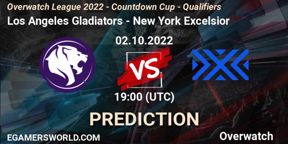 Prognose für das Spiel Los Angeles Gladiators VS New York Excelsior. 02.10.22. Overwatch - Overwatch League 2022 - Countdown Cup - Qualifiers