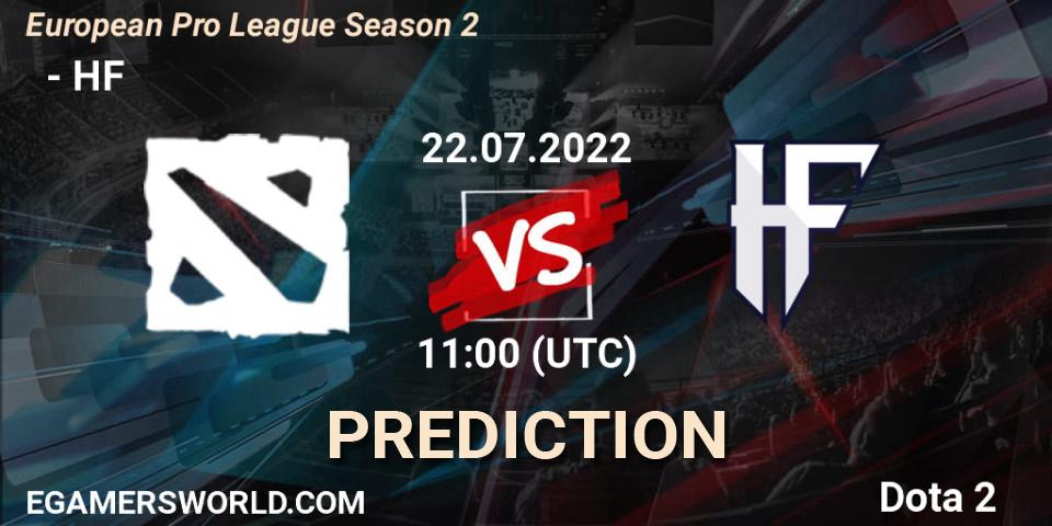 Prognose für das Spiel ФЕРЗИ VS HF. 22.07.2022 at 11:00. Dota 2 - European Pro League Season 2