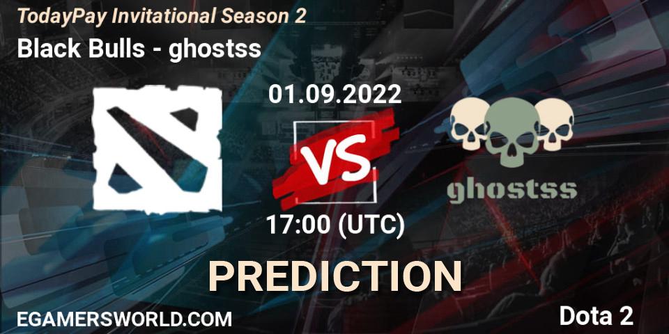 Prognose für das Spiel Black Bulls VS ghostss. 01.09.2022 at 19:00. Dota 2 - TodayPay Invitational Season 2