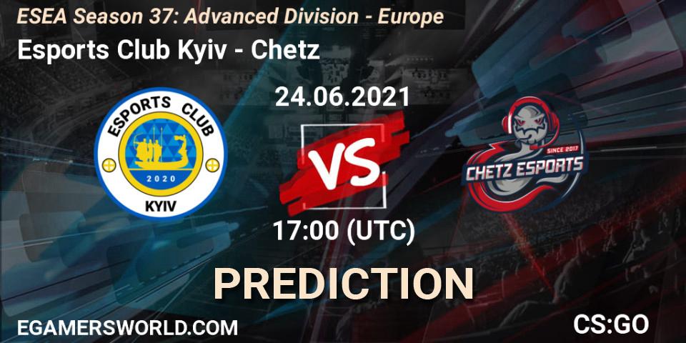 Prognose für das Spiel Esports Club Kyiv VS Chetz. 24.06.21. CS2 (CS:GO) - ESEA Season 37: Advanced Division - Europe
