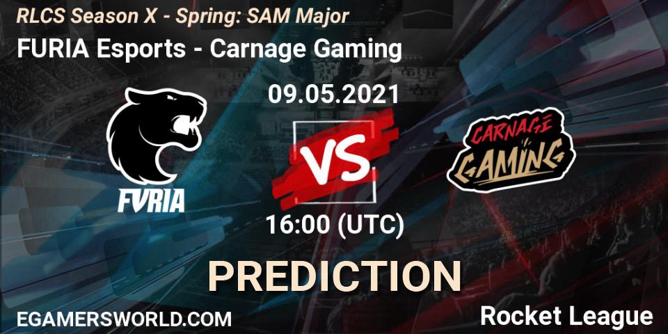 Prognose für das Spiel FURIA Esports VS Carnage Gaming. 09.05.2021 at 16:00. Rocket League - RLCS Season X - Spring: SAM Major