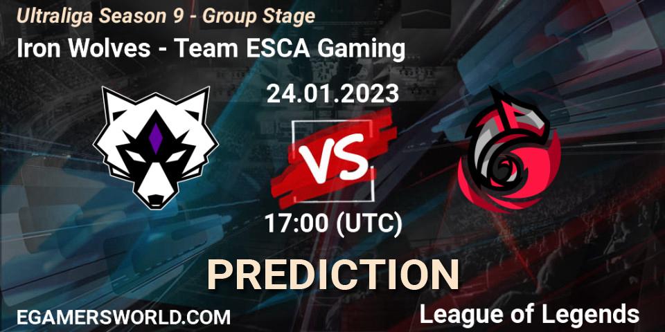 Prognose für das Spiel Iron Wolves VS Team ESCA Gaming. 24.01.23. LoL - Ultraliga Season 9 - Group Stage