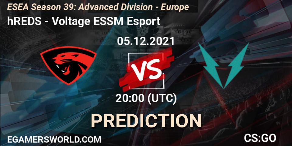 Prognose für das Spiel hREDS VS Voltage ESSM Esport. 05.12.21. CS2 (CS:GO) - ESEA Season 39: Advanced Division - Europe