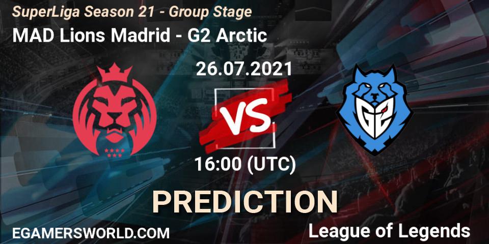 Prognose für das Spiel MAD Lions Madrid VS G2 Arctic. 26.07.2021 at 19:00. LoL - SuperLiga Season 21 - Group Stage 