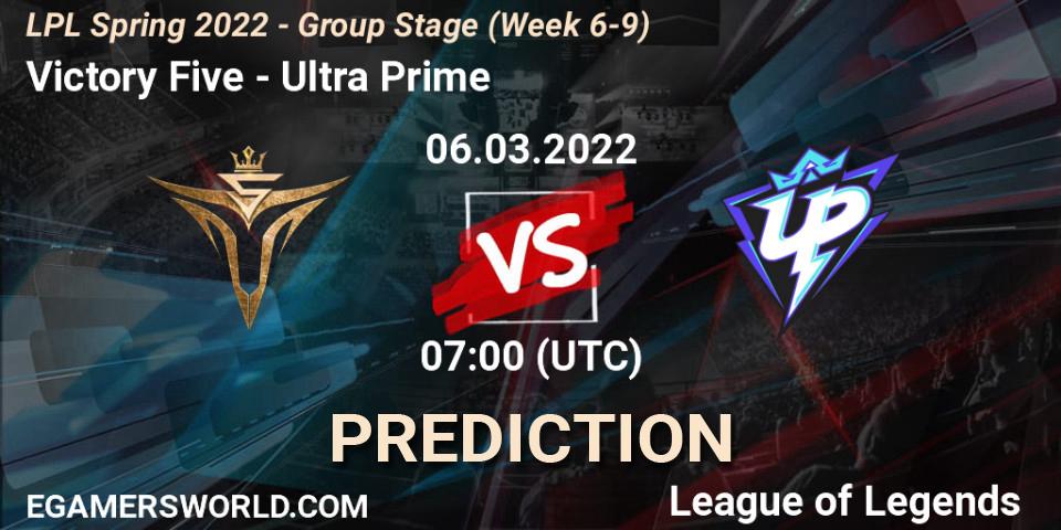 Prognose für das Spiel Victory Five VS Ultra Prime. 06.03.22. LoL - LPL Spring 2022 - Group Stage (Week 6-9)