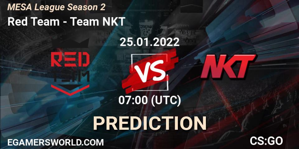 Prognose für das Spiel Red Team VS Team NKT. 25.01.2022 at 07:00. Counter-Strike (CS2) - MESA League Season 2