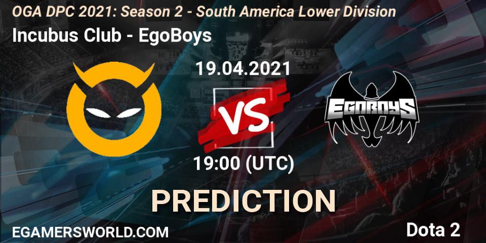 Prognose für das Spiel Incubus Club VS EgoBoys. 19.04.21. Dota 2 - OGA DPC 2021: Season 2 - South America Lower Division 