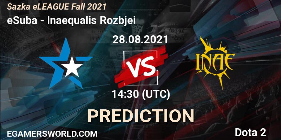 Prognose für das Spiel eSuba VS Inaequalis Rozbíječi. 28.08.21. Dota 2 - Sazka eLEAGUE Fall 2021