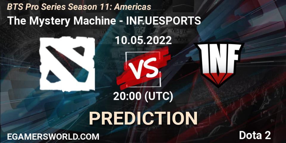 Prognose für das Spiel The Mystery Machine VS INF.UESPORTS. 10.05.2022 at 20:02. Dota 2 - BTS Pro Series Season 11: Americas