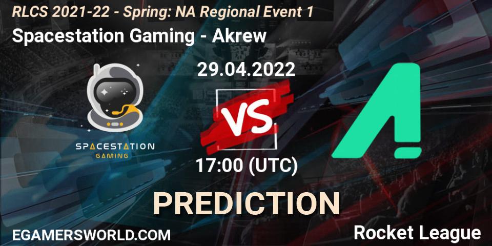 Prognose für das Spiel Spacestation Gaming VS Akrew. 29.04.22. Rocket League - RLCS 2021-22 - Spring: NA Regional Event 1