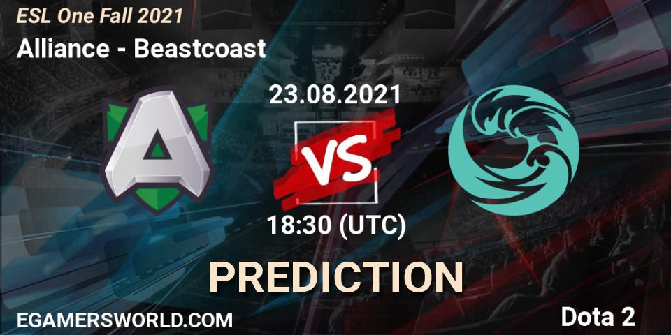 Prognose für das Spiel Alliance VS Beastcoast. 23.08.2021 at 18:30. Dota 2 - ESL One Fall 2021