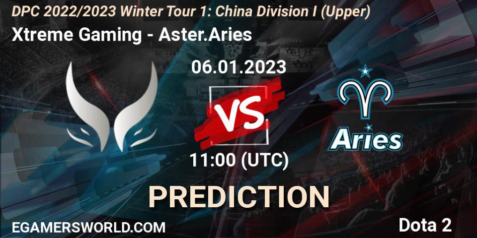 Prognose für das Spiel Xtreme Gaming VS Aster.Aries. 06.01.2023 at 12:56. Dota 2 - DPC 2022/2023 Winter Tour 1: CN Division I (Upper)