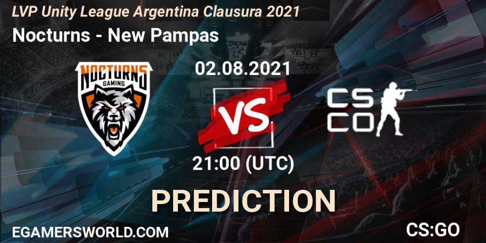 Prognose für das Spiel Nocturns VS New Pampas. 02.08.2021 at 21:00. Counter-Strike (CS2) - LVP Unity League Argentina Clausura 2021